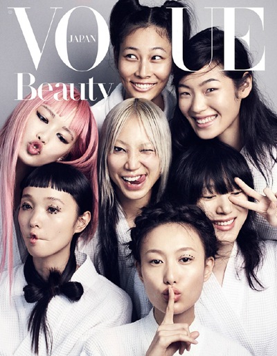 秦舒培登上日本Vogue 中日韩三国超模演绎时尚美妆