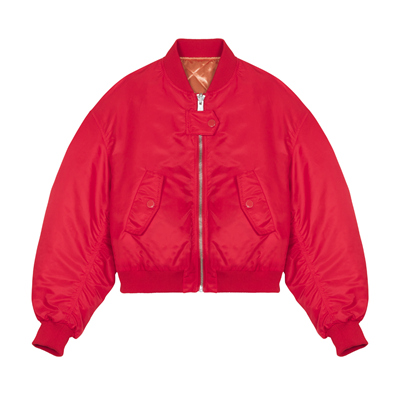 Maje X Schott系列Brooklyn红色飞行员夹克